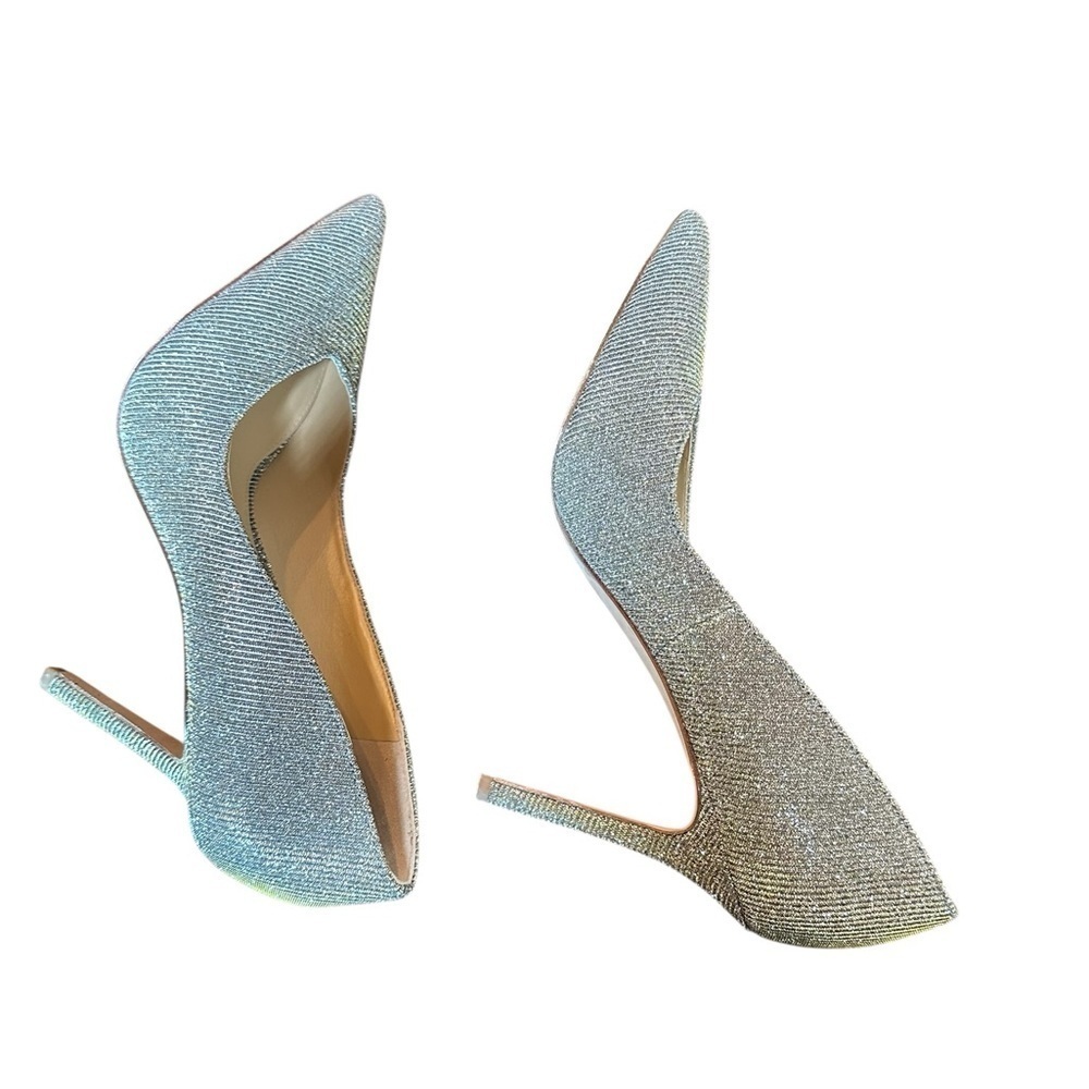 Veronica Beard Silver Glitter Heels - Picture 9 of 9